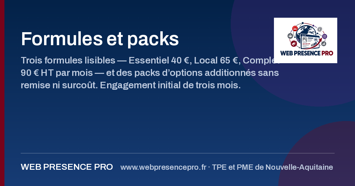 Miniature de partage de la page Formules et packs