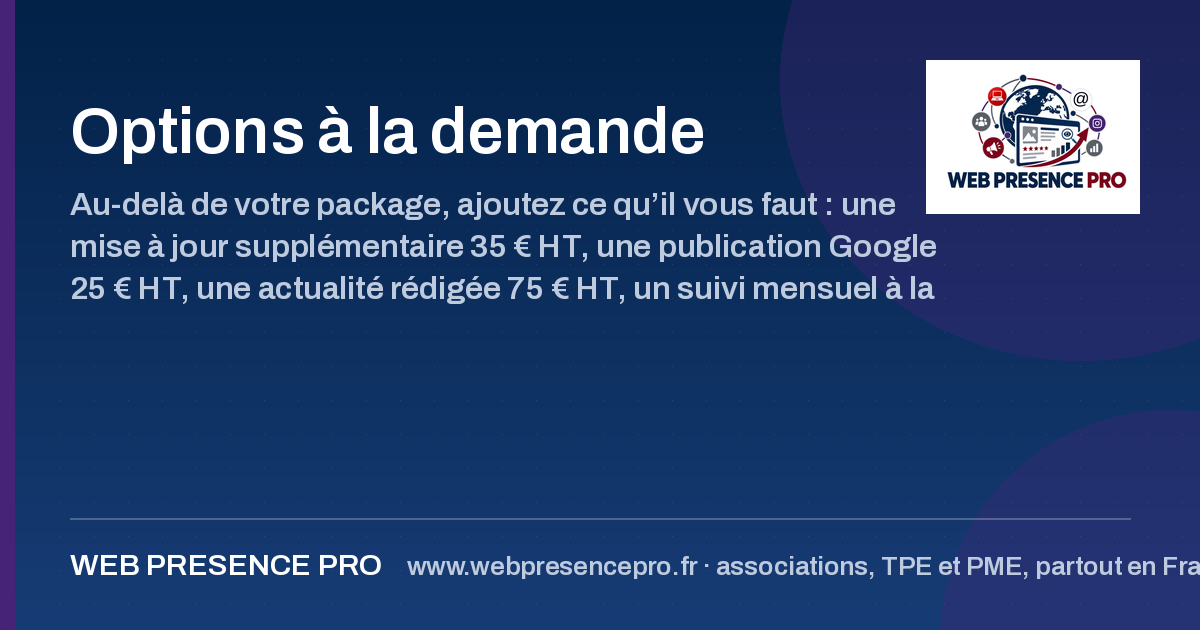 Miniature de partage de la page Options à la demande