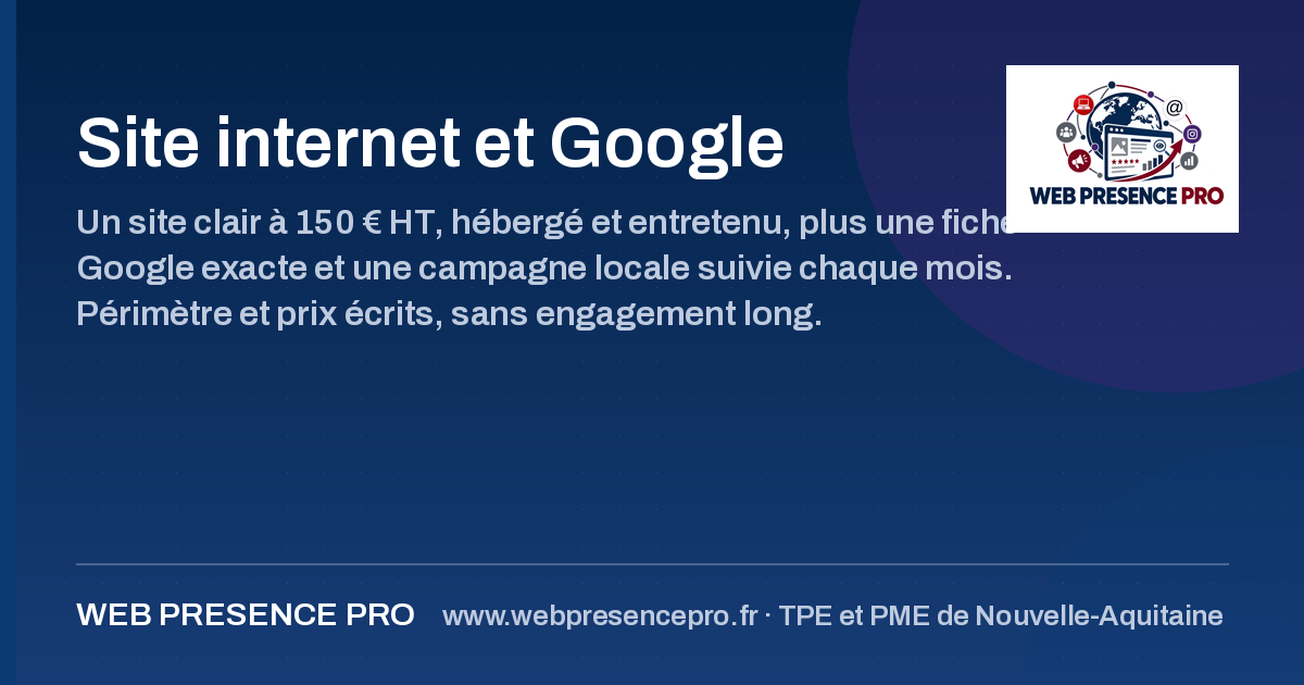Miniature de partage de la page Site internet et Google
